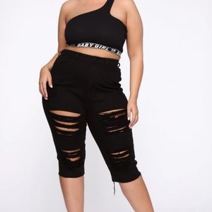 Fashionnova black denim shorts